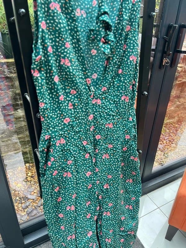 Never Fully Dressed Never fully dressed green floral jumpsuit