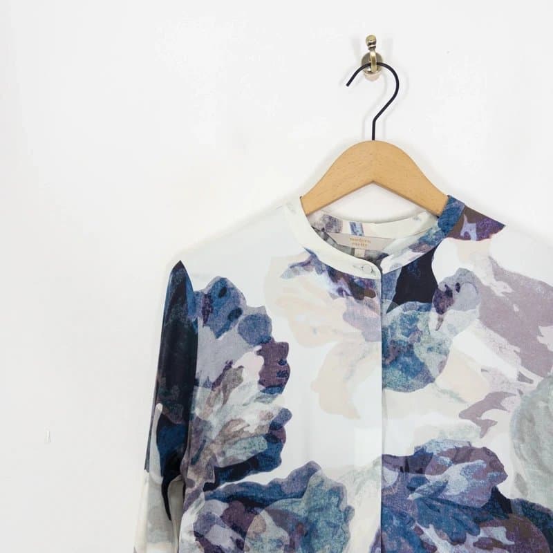 Modern Rarity Modern Rarity Archive Bloom Print Blouse Size 10 John Lewis Satin Floral Shirt
