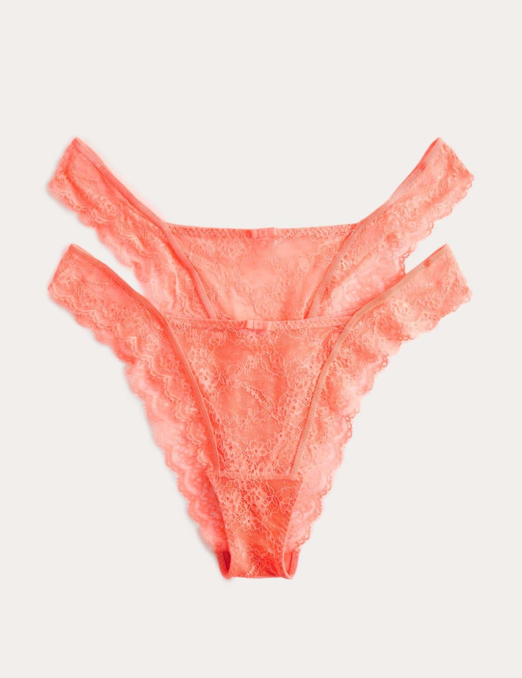 Marks & Spencer M&S 2 Pack Ida Lace Miami Knickers Bright Coral