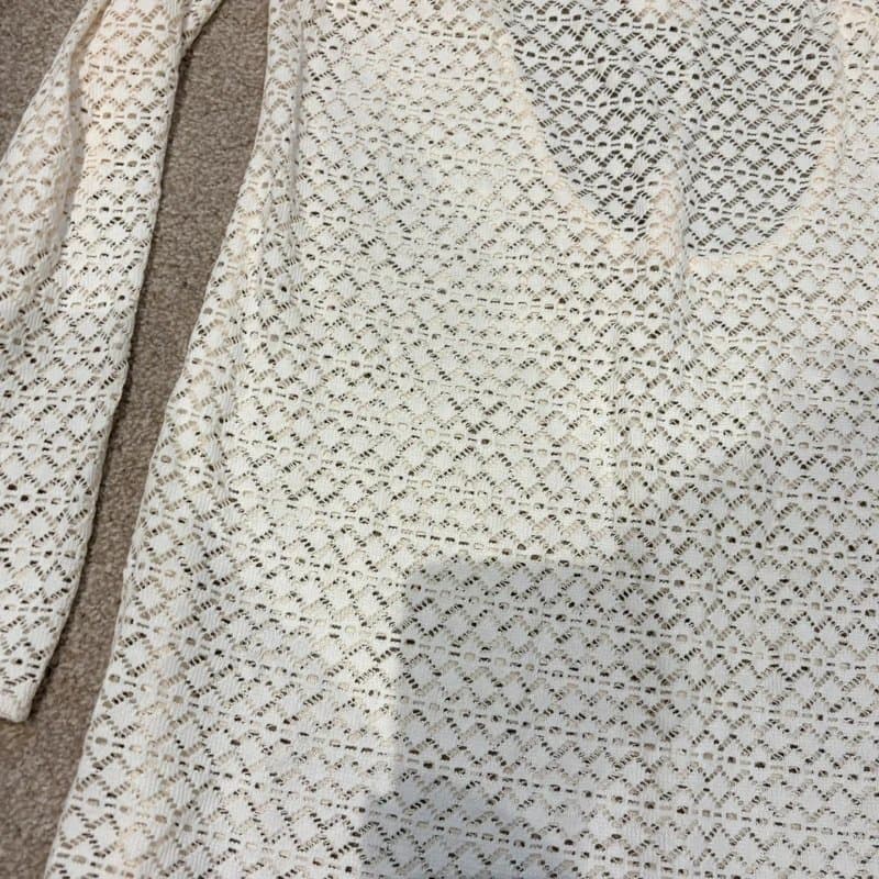 ARA.Y ARAY Cream Crochet Beach Mini Dress   Size S