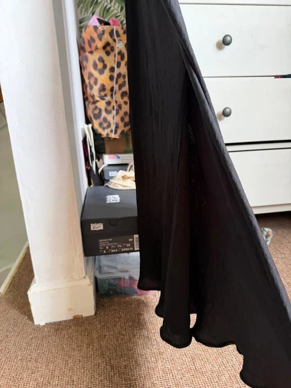 ASOS asos black slip dress maxi size 8