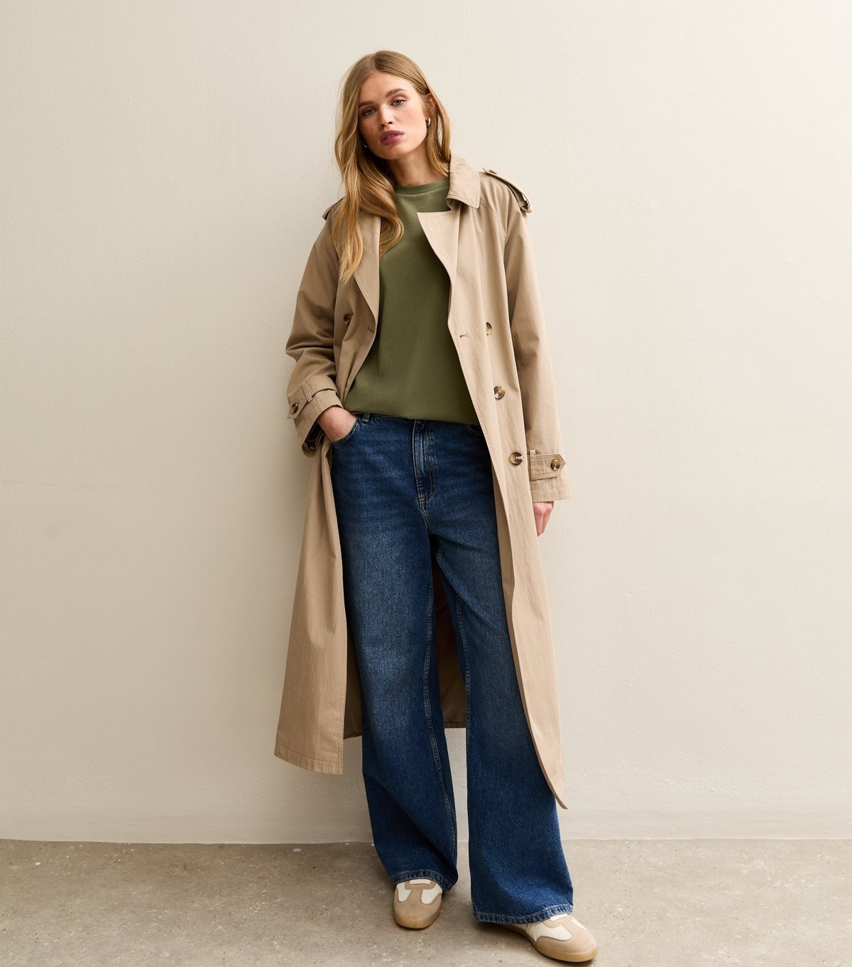 New Look Women's Dark Khaki  Heavyweight Cotton Long Sleeve T-Shirt New Look - 3