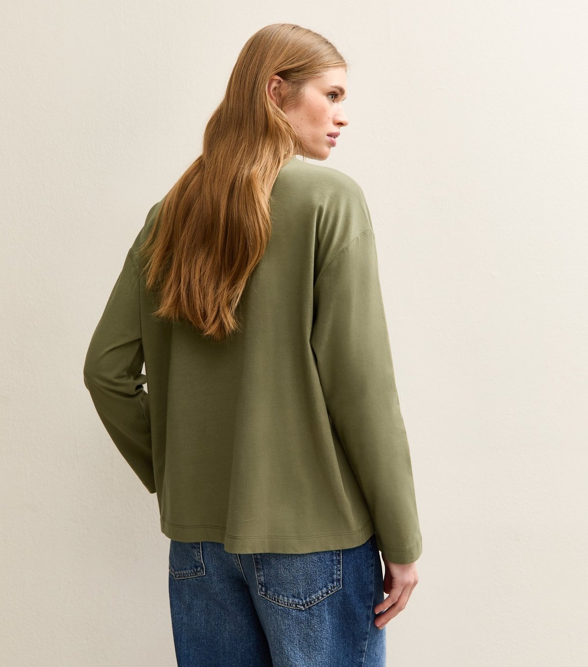 New Look Women's Dark Khaki  Heavyweight Cotton Long Sleeve T-Shirt New Look - 4