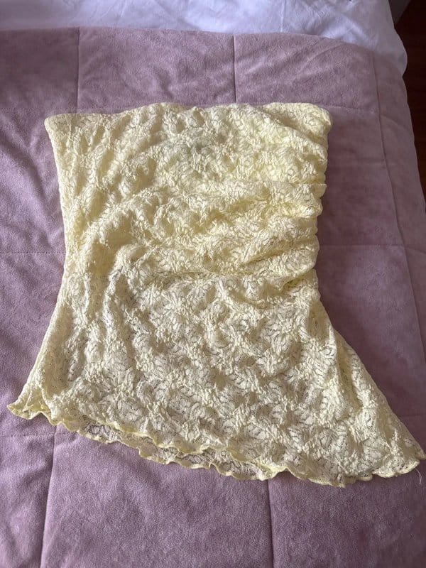New Look Yellow Lace Crop Top