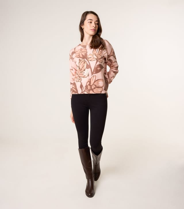Blue Vanilla Women's Pink Embellished Floral Jumper Blue Vanilla New Look - 2