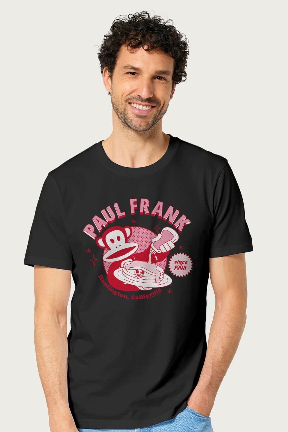 Paul Frank Paul Frank Men's Breakfast Diner Pancakes Julius The Monkey T-Shirt in Black