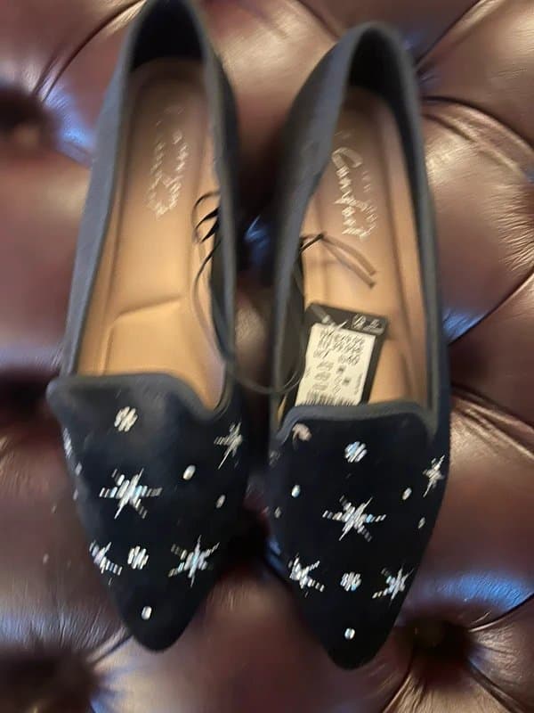 New Look New Look Winter 25 collection velvet flat shoes with stars on