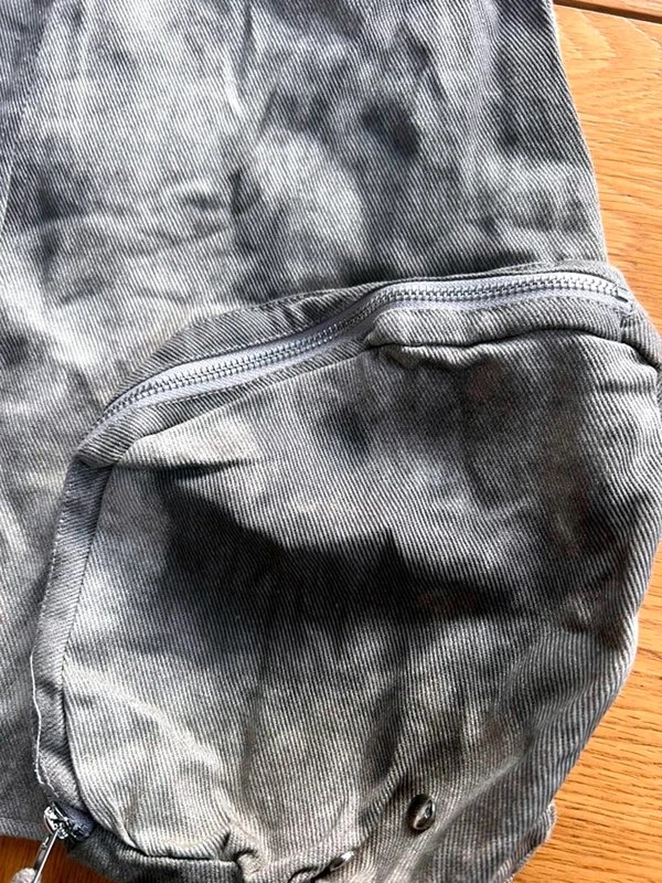 PrettyLittleThing BNWT plt stonewash grey denim mini dress size 14 - 1