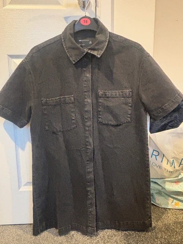 ASOS Black Denim Short-Sleeved Shirt