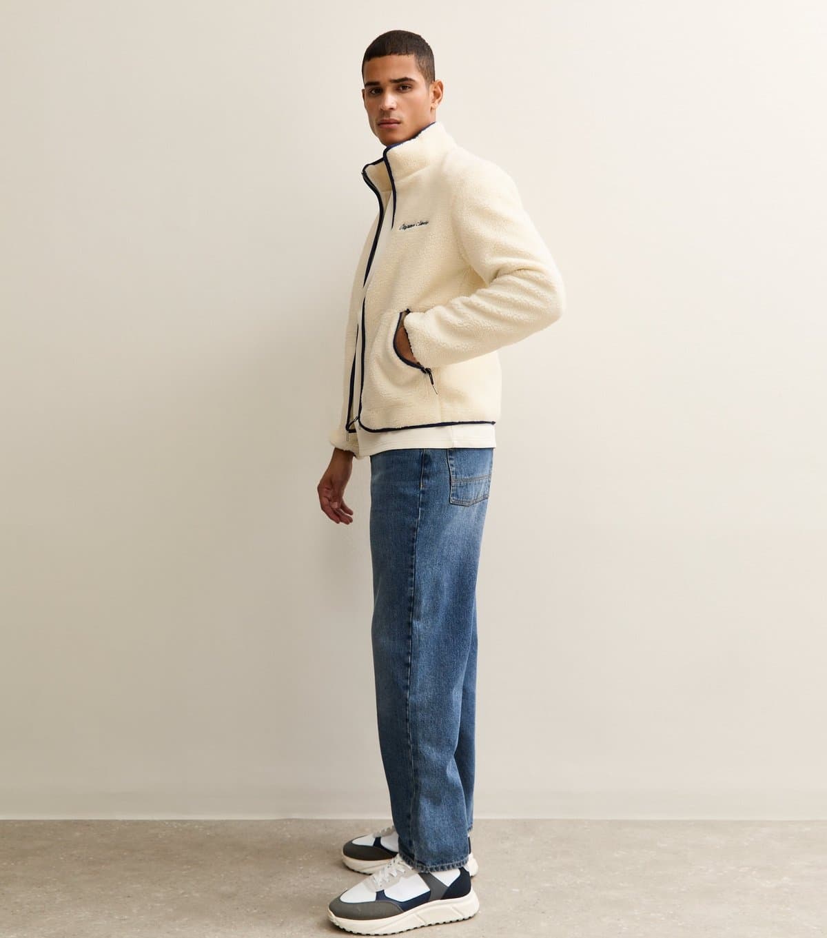 jack & jones Men's Cream Oversized Teddy Jacket Jack & Jones New Look