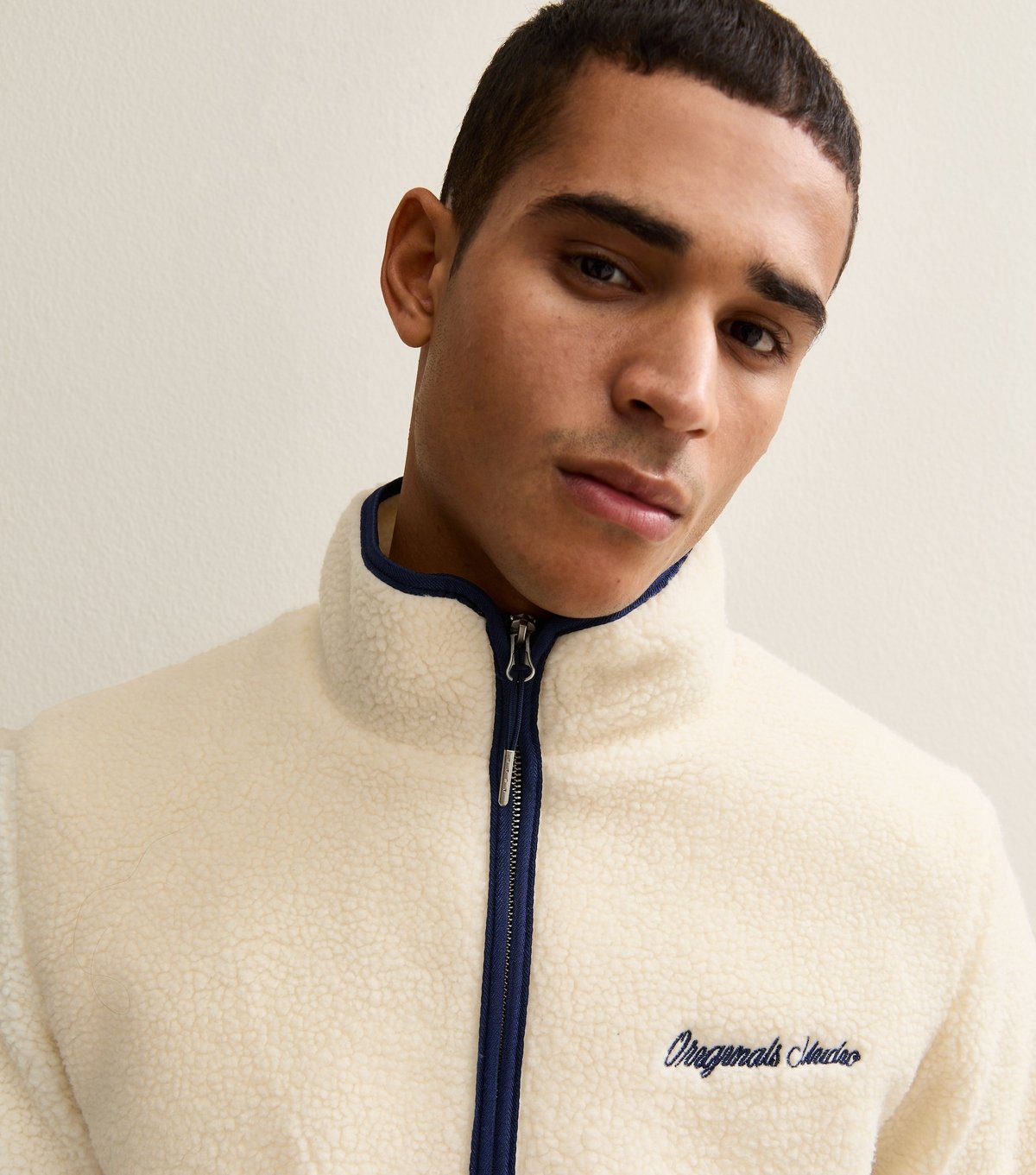 jack & jones Men's Cream Oversized Teddy Jacket Jack & Jones New Look - 2