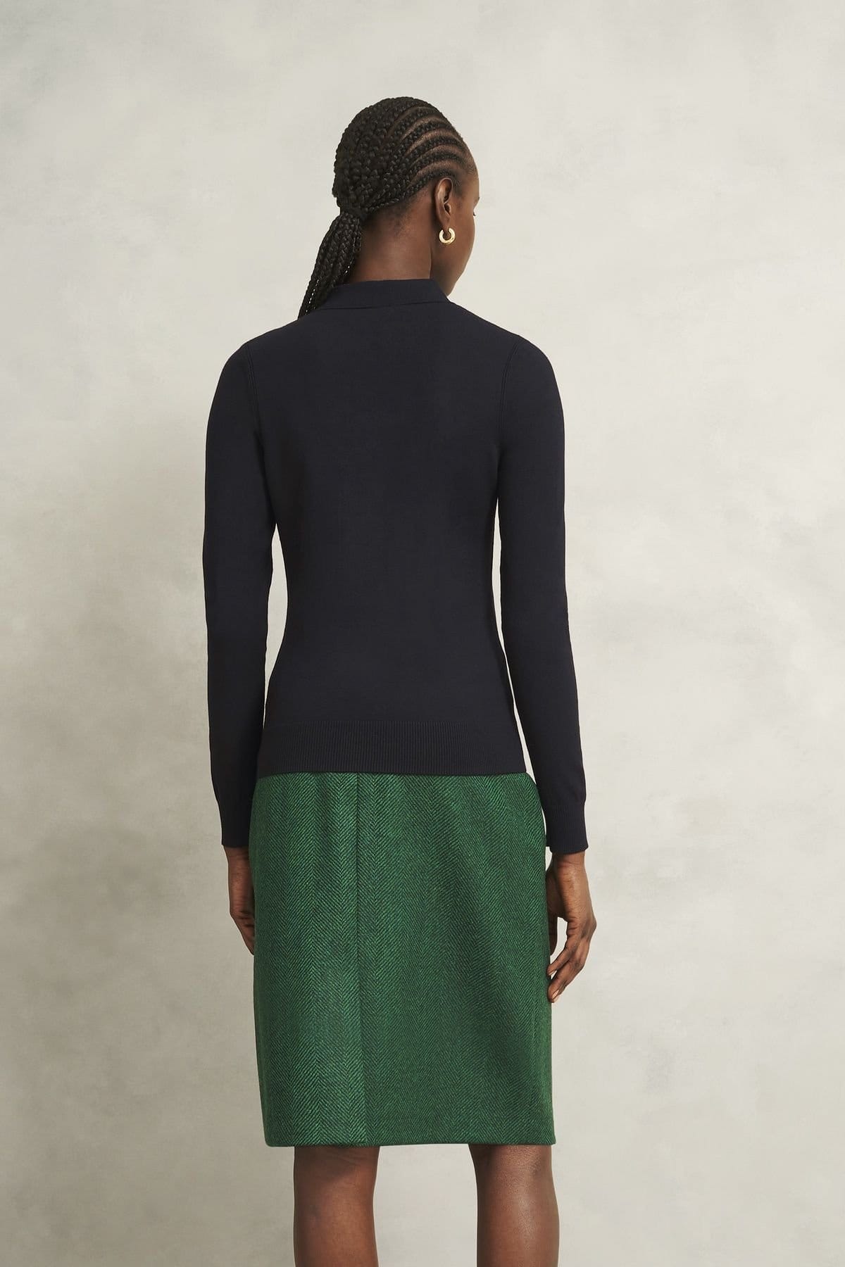 Hobbs London Hobbs London Women's Jessica Long Sleeve Knitted Polo Shirt in True Black - 4