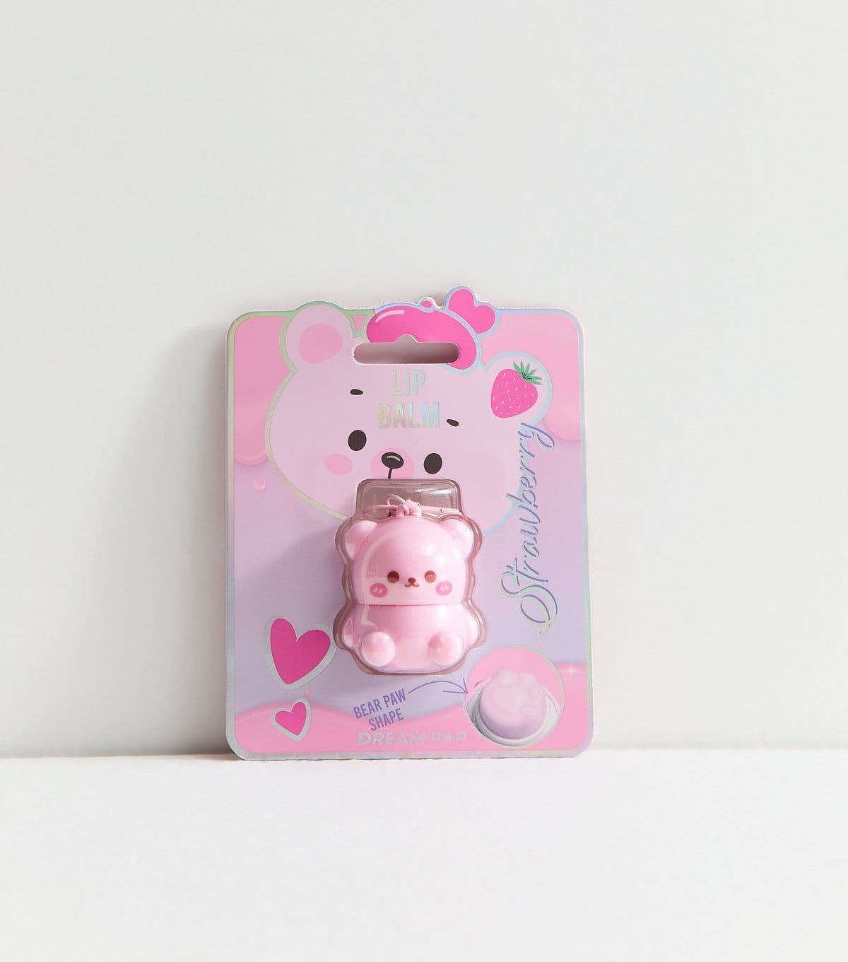 New Look Pink Strawberry Bear Lip Balm Keyring New Look - 1