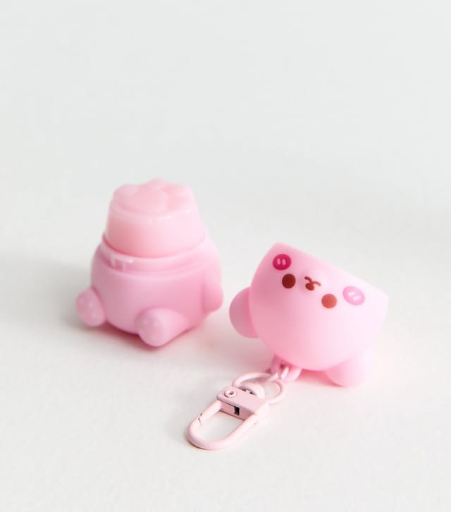 New Look Pink Strawberry Bear Lip Balm Keyring New Look - 2