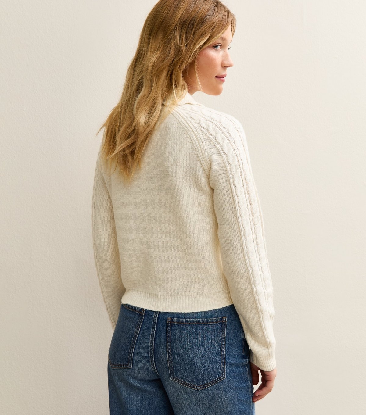 New Look Women's Cream Floral Embroidered Lightweight Knit Cardigan New Look - 4