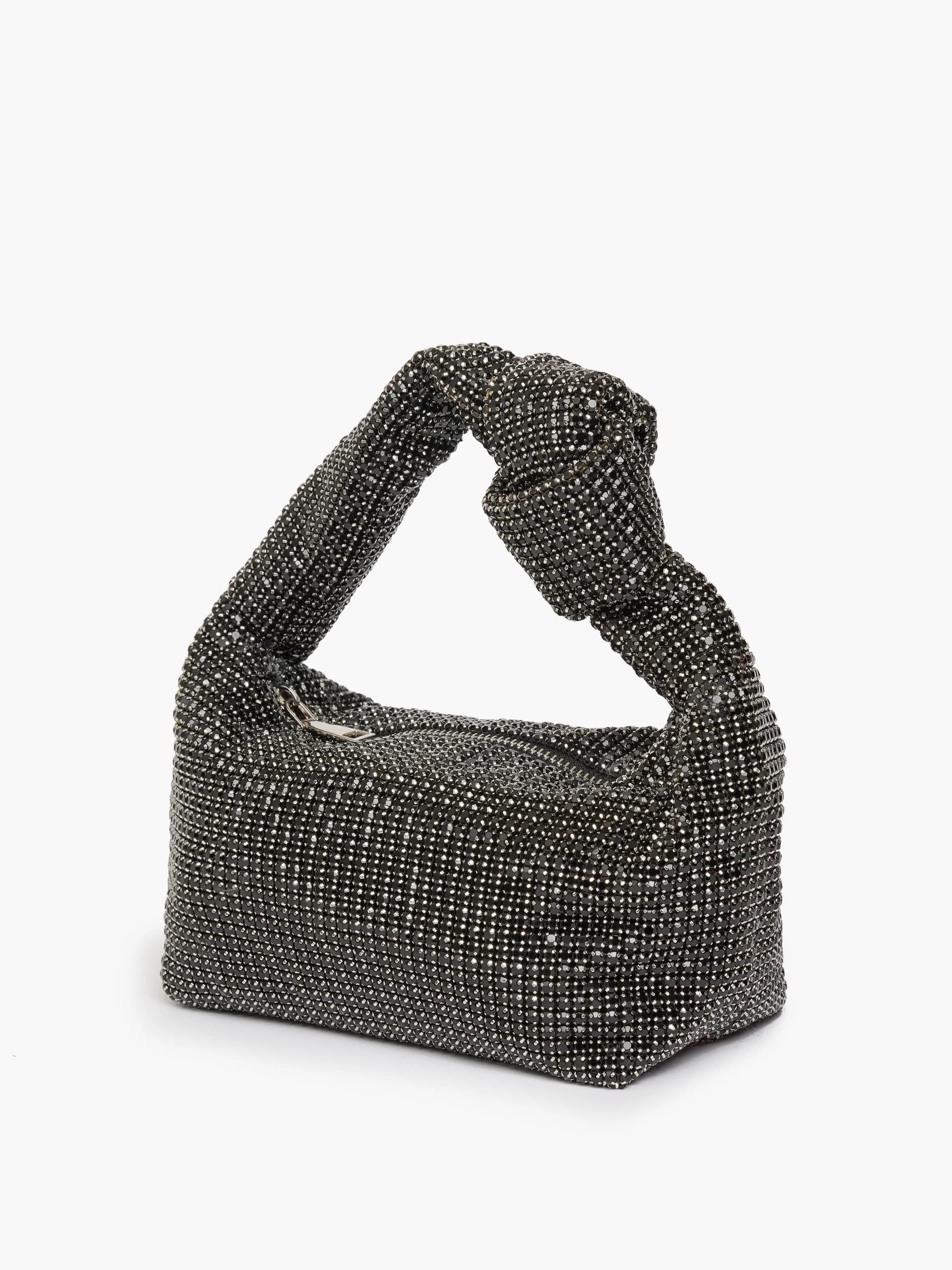 French Connection French Connection Silver Diamante Knot Bag