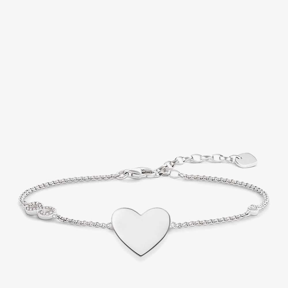 Thomas Sabo THOMAS SABO Women's Silver Tone Heart with Infinity Bracelet A1486-051-14