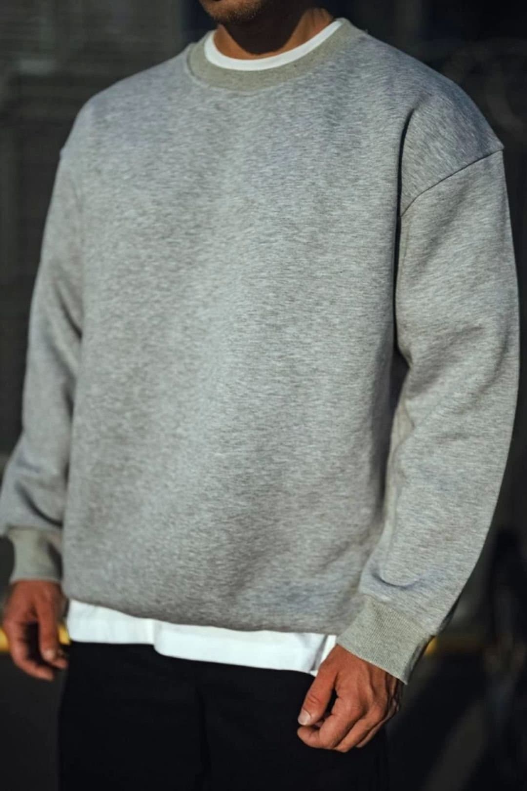 Janes Janes Men's Regular Fit Crew Neck Sweatshirt in Grey