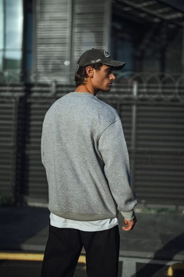 Janes Janes Men's Regular Fit Crew Neck Sweatshirt in Grey - 2