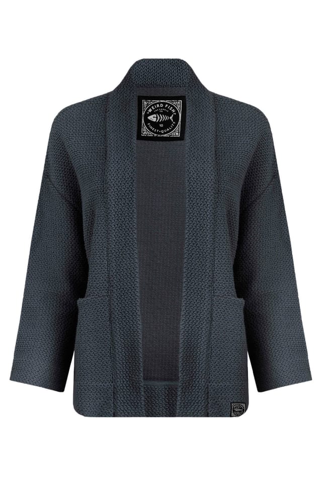 Weird Fish Weird Fish Women's Santosh Macaroni Kimono Cardigan in Navy - 2