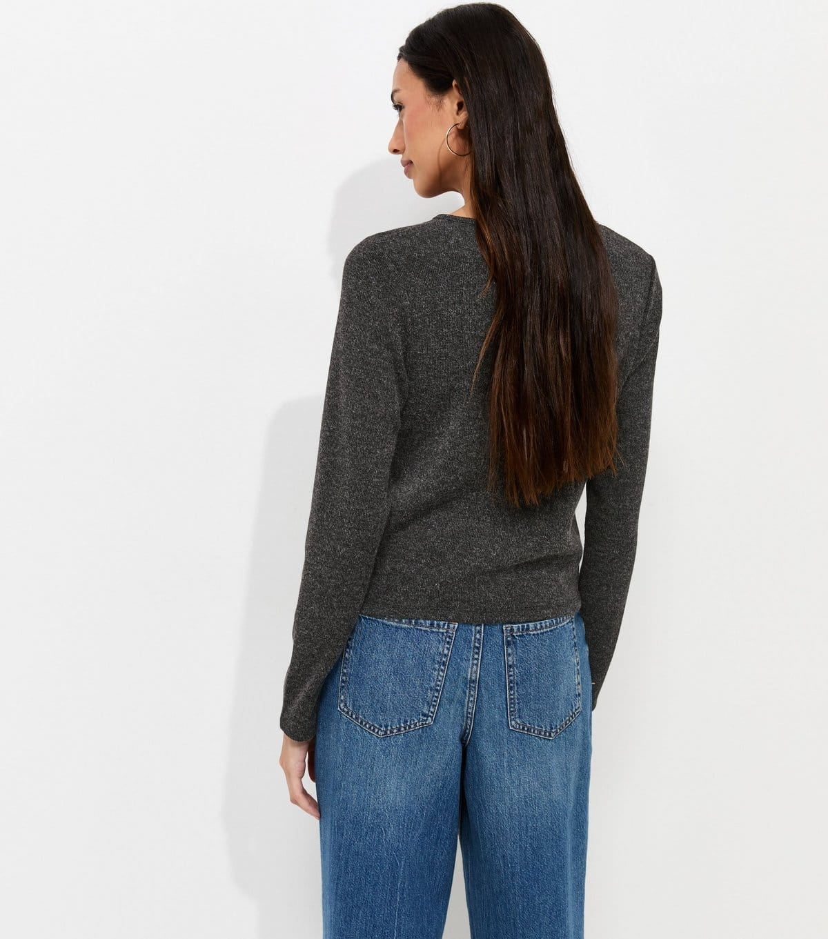 New Look Women's Dark Grey Soft Touch Knitted Cardigan New Look - 4