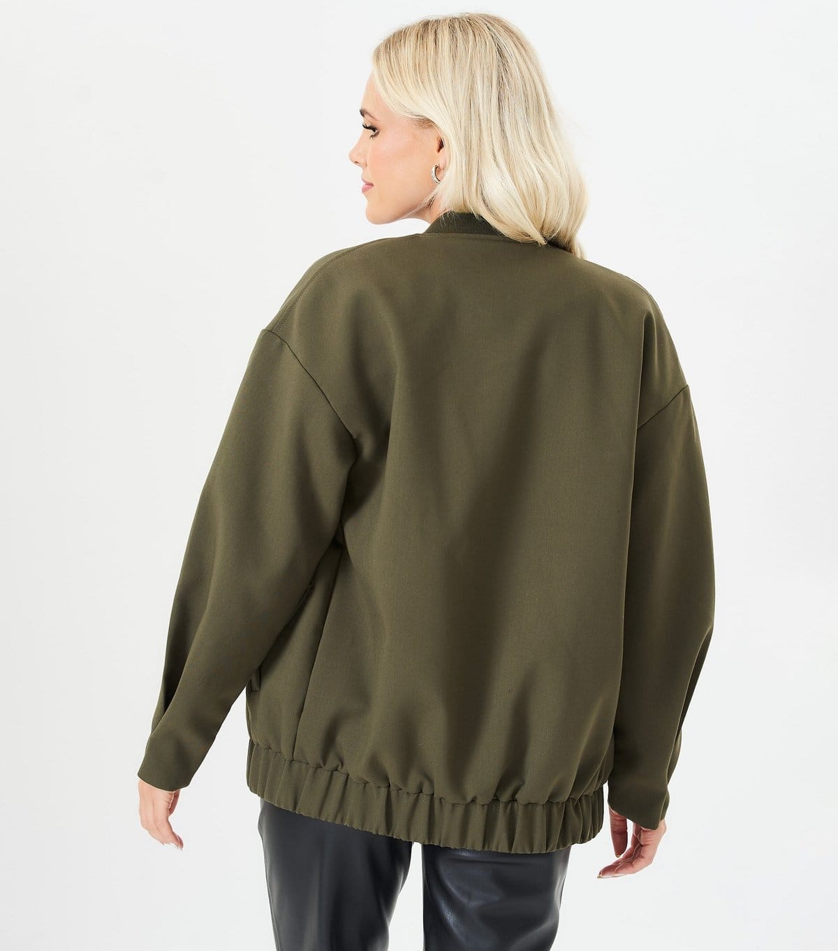 Gini London Women's Green Oversized Bomber Jacket Gini London New Look - 4