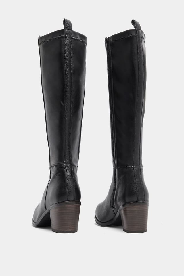 Yours Yours Women's Knee High Boots In Wide E Fit in Black - 2
