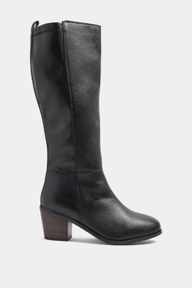 Yours Yours Women's Knee High Boots In Wide E Fit in Black - 3