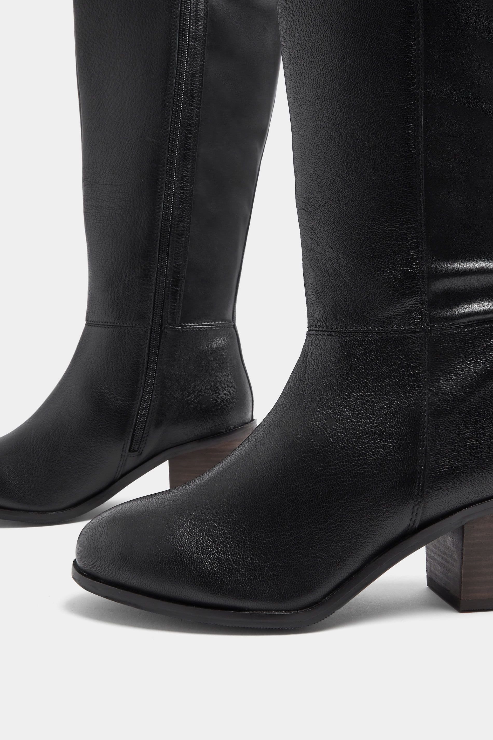 Yours Yours Women's Knee High Boots In Wide E Fit in Black - 4