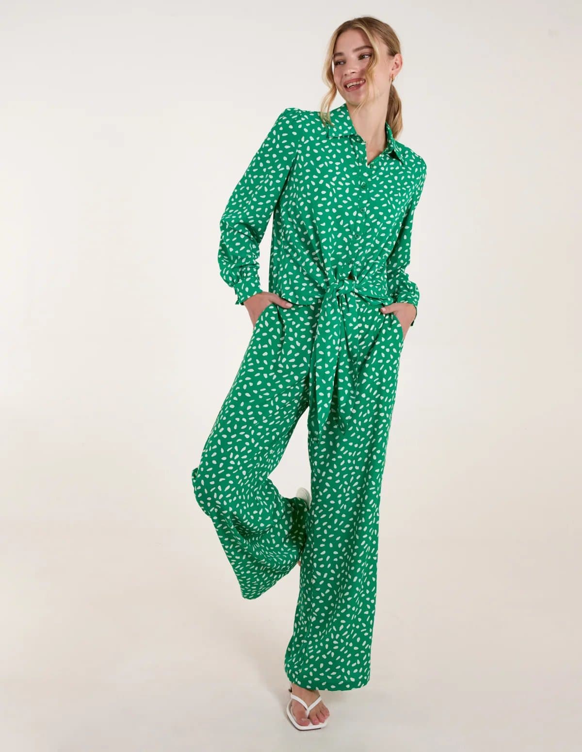 Blue Vanilla Abstract Polka Dot Trousers