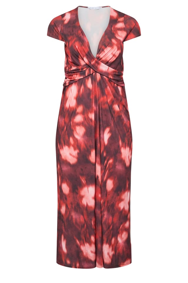 Yours Yours Women's Twist Front Dress in Red - 2