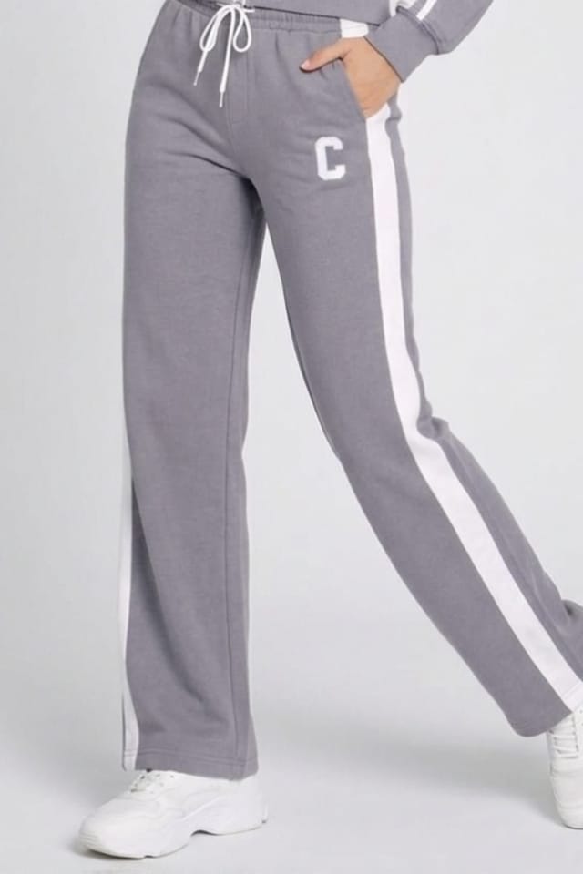 STYLEWISE STYLEWISE Women's Fleece Co-ord Zip-Up Jacket & Jogger Set in Light Grey - 3