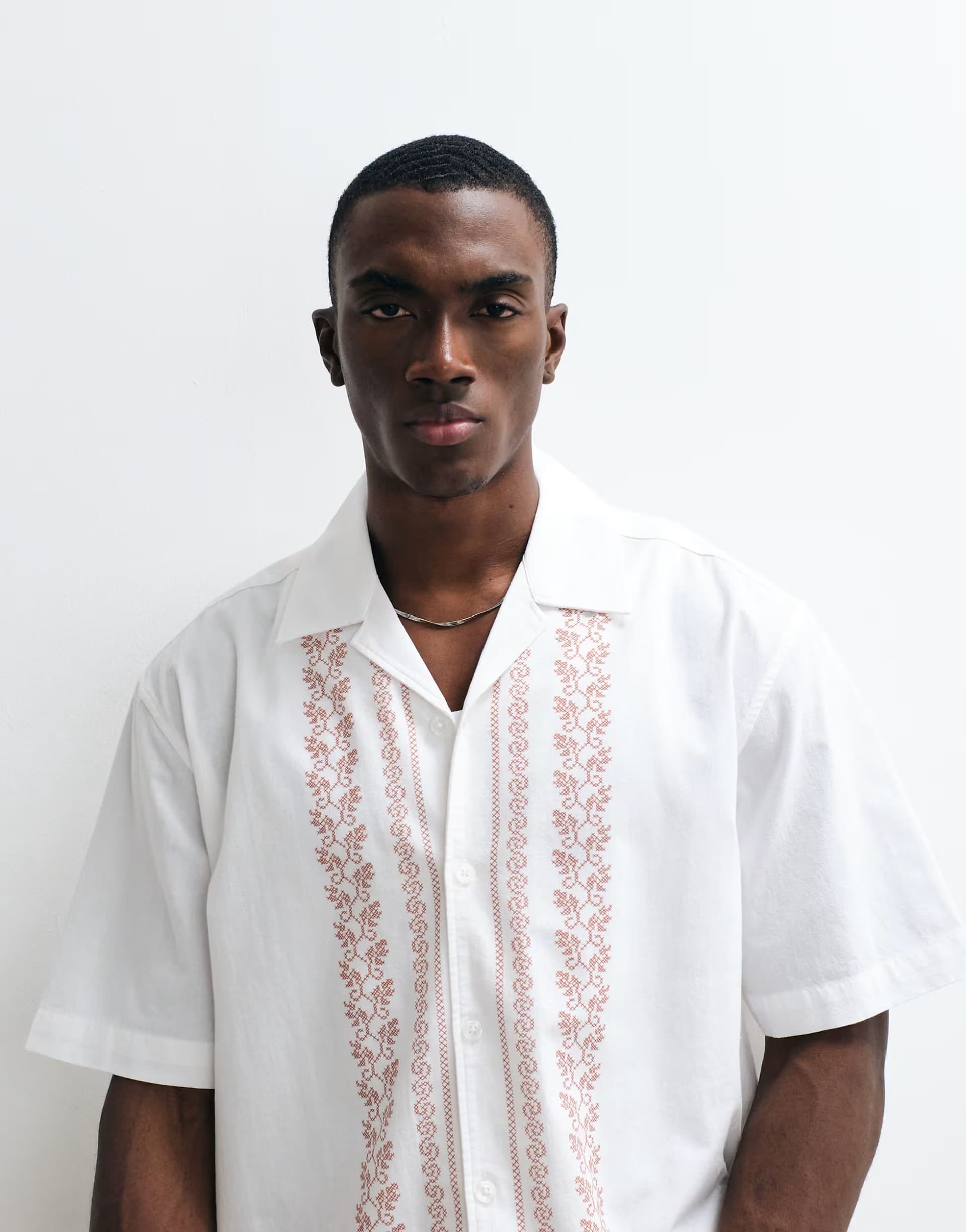 ASOS ONLY & SONS relaxed fit shirt with print detail in white