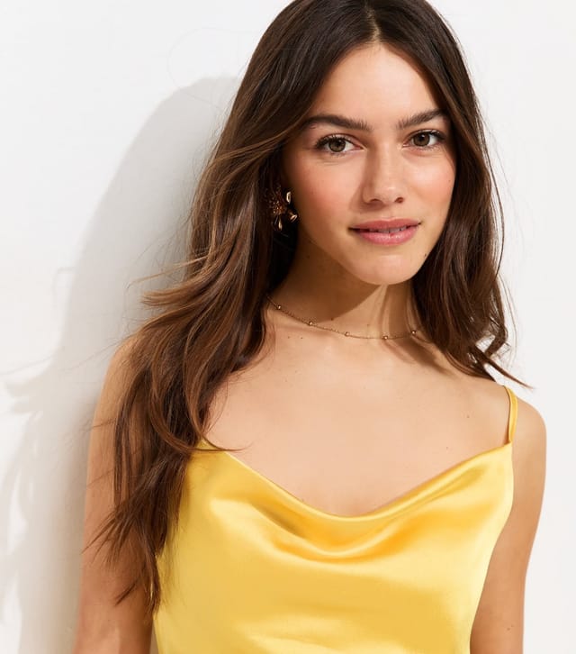 New Look Women's Petite Light Yellow Satin Slip Midi Dress New Look - 3