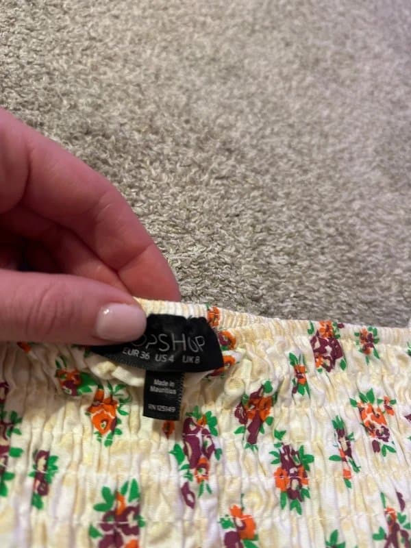 Topshop Topshop floral Bardot top size 8