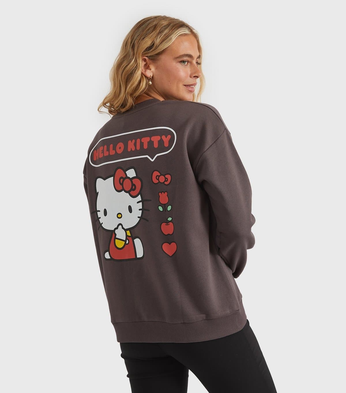 Custard Women's Clothing Dark Grey Hello Kitty Sweatshirt Custard New Look
