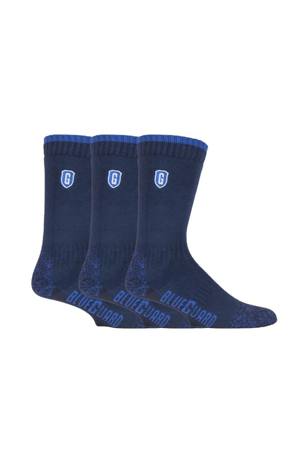 SOCKSHOP Blue Guard SOCKSHOP Blue Guard Men's 3 Pack Ultra Durable Work Socks: Heavy Duty for Steel Toe Boots in Blue