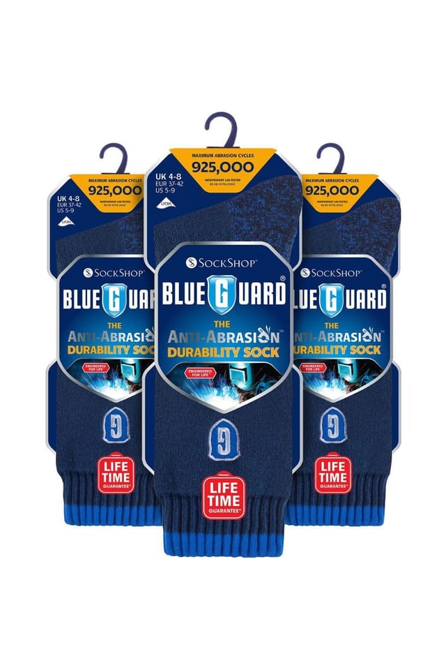 SOCKSHOP Blue Guard SOCKSHOP Blue Guard Men's 3 Pack Ultra Durable Work Socks: Heavy Duty for Steel Toe Boots in Blue - 2