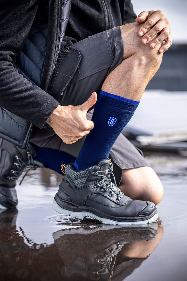 SOCKSHOP Blue Guard SOCKSHOP Blue Guard Men's 3 Pack Ultra Durable Work Socks: Heavy Duty for Steel Toe Boots in Blue - 3