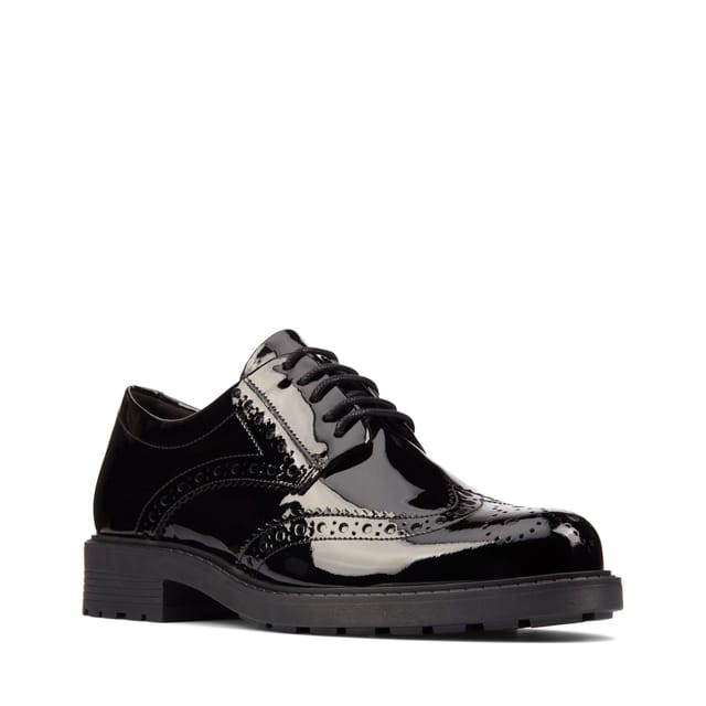 Clarks Clarks Women's Orinoco 2 Limit Black Patent Brogues, Lace Up - 2