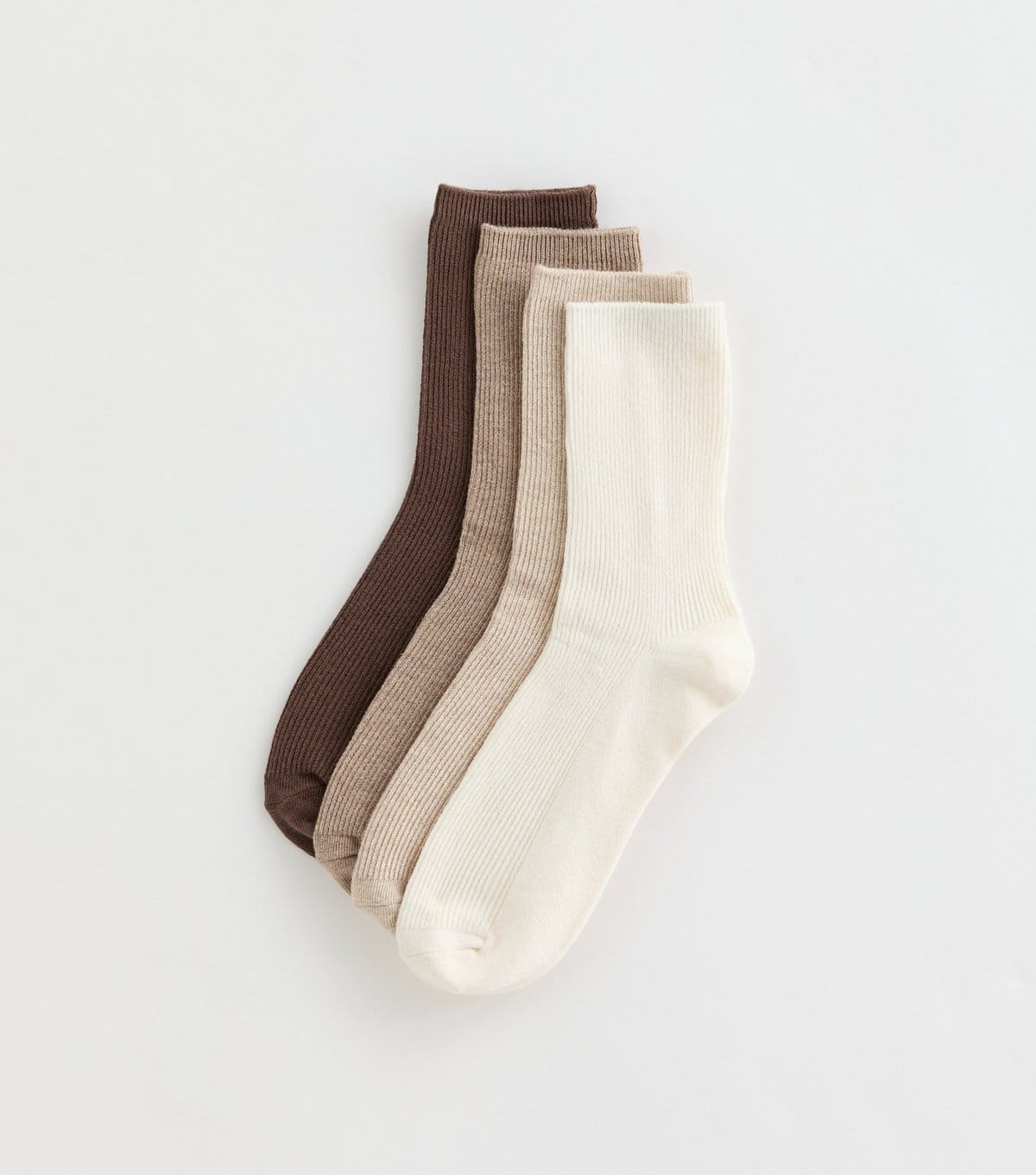 New Look Pack of 4 Brown Ribbed Ankle Socks New Look - 1