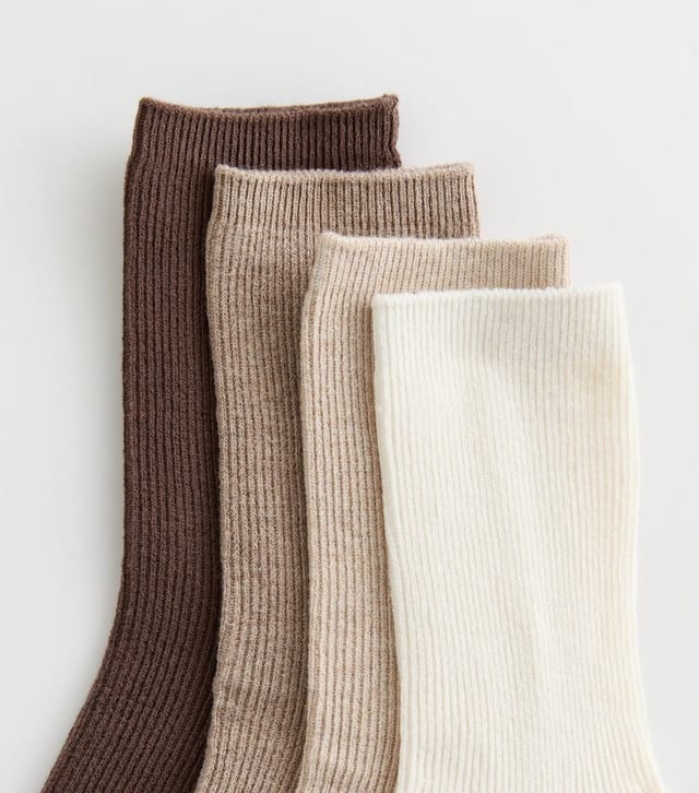 New Look Pack of 4 Brown Ribbed Ankle Socks New Look - 2