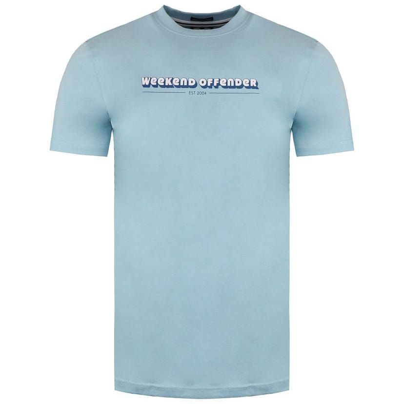 Weekend Offender Weekend Offender Men's Short Sleeve Crew Neck Baccalieri Blue T-Shirt - 1