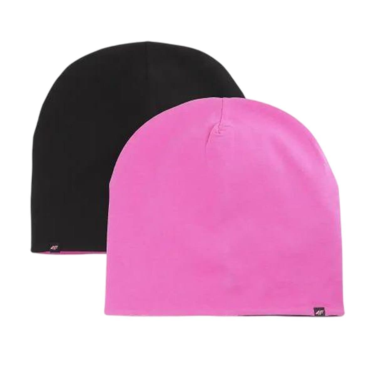 4F 4F Men's Logo Cotton Double Sided Beanie in Black