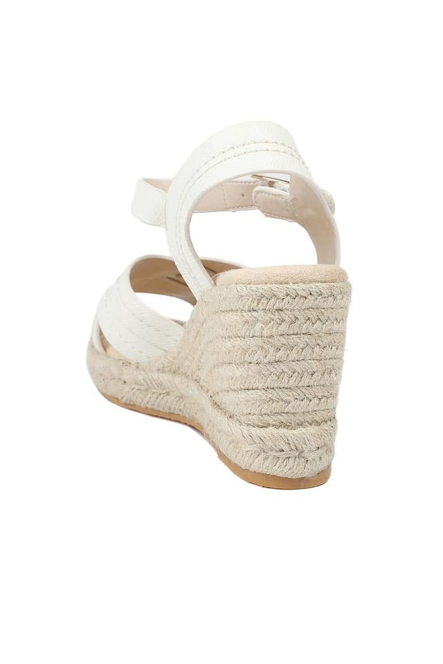 Bellissimo Bellissimo Women's Memory Foam Wedged Espadrilles in White - 3