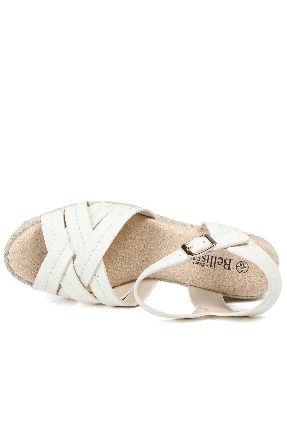 Bellissimo Bellissimo Women's Memory Foam Wedged Espadrilles in White - 4