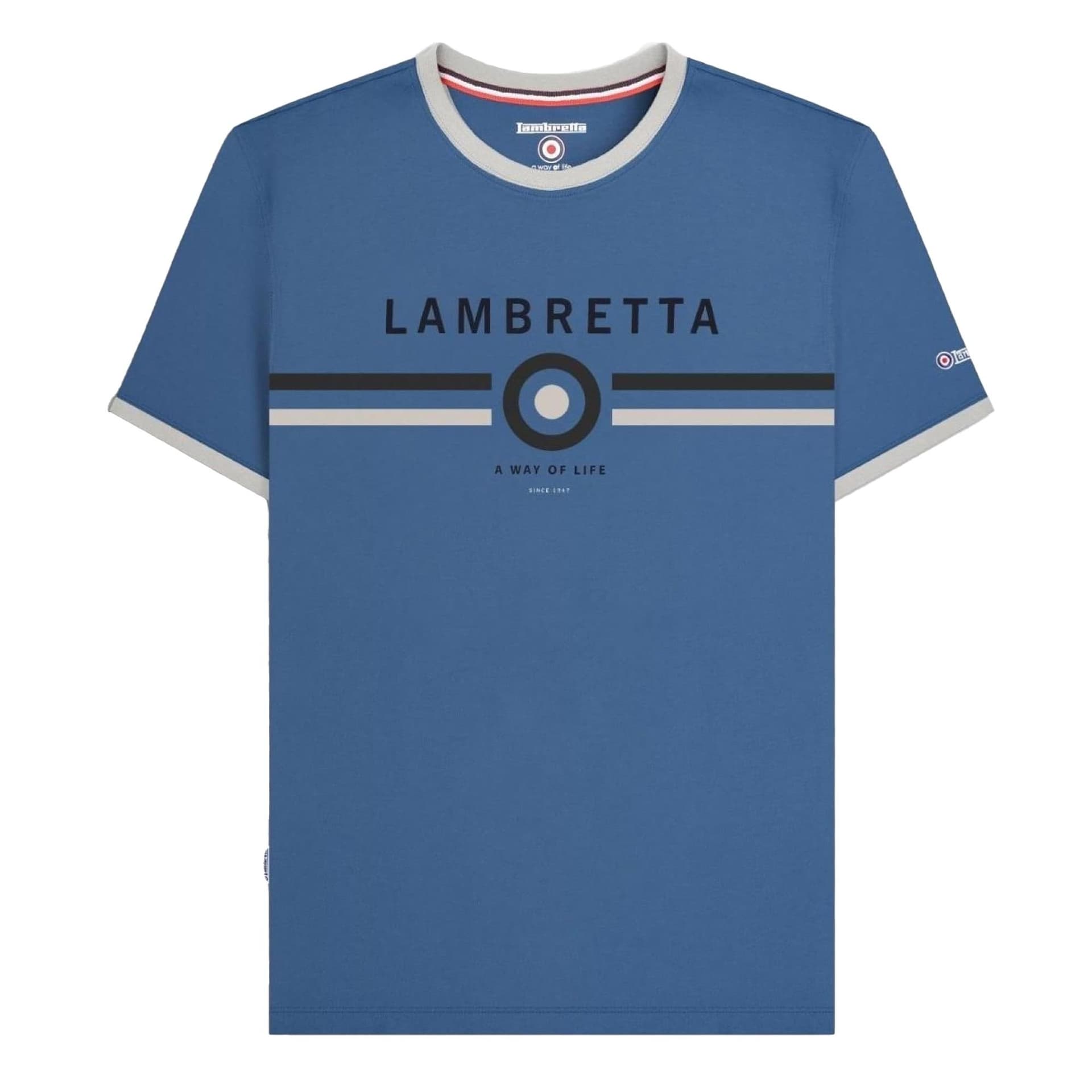 Lambretta Lambretta Men's Target Ringer T-Shirt in Dark Blue