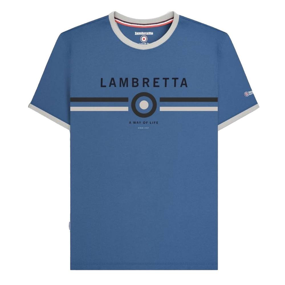 Lambretta Lambretta Men's Target Ringer T-Shirt in Dark Blue - 3