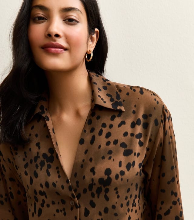 New Look Women's Brown Spot Print Shirt New Look - 2