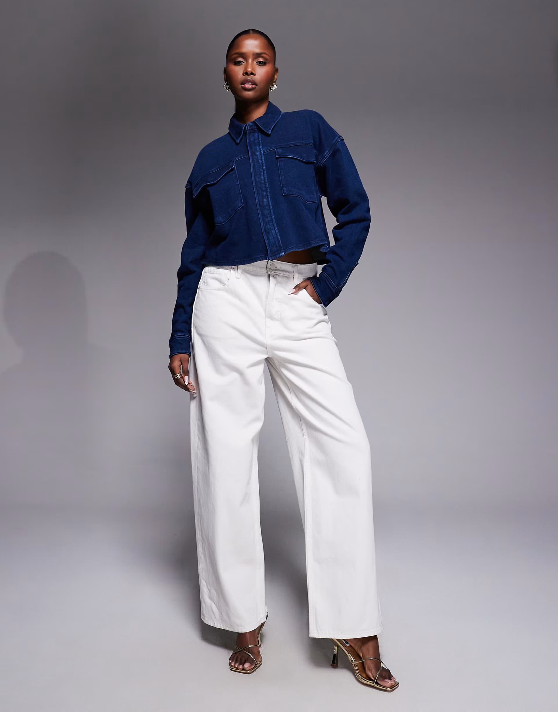 ASOS Good American jeanius co-ord in dark blue wash